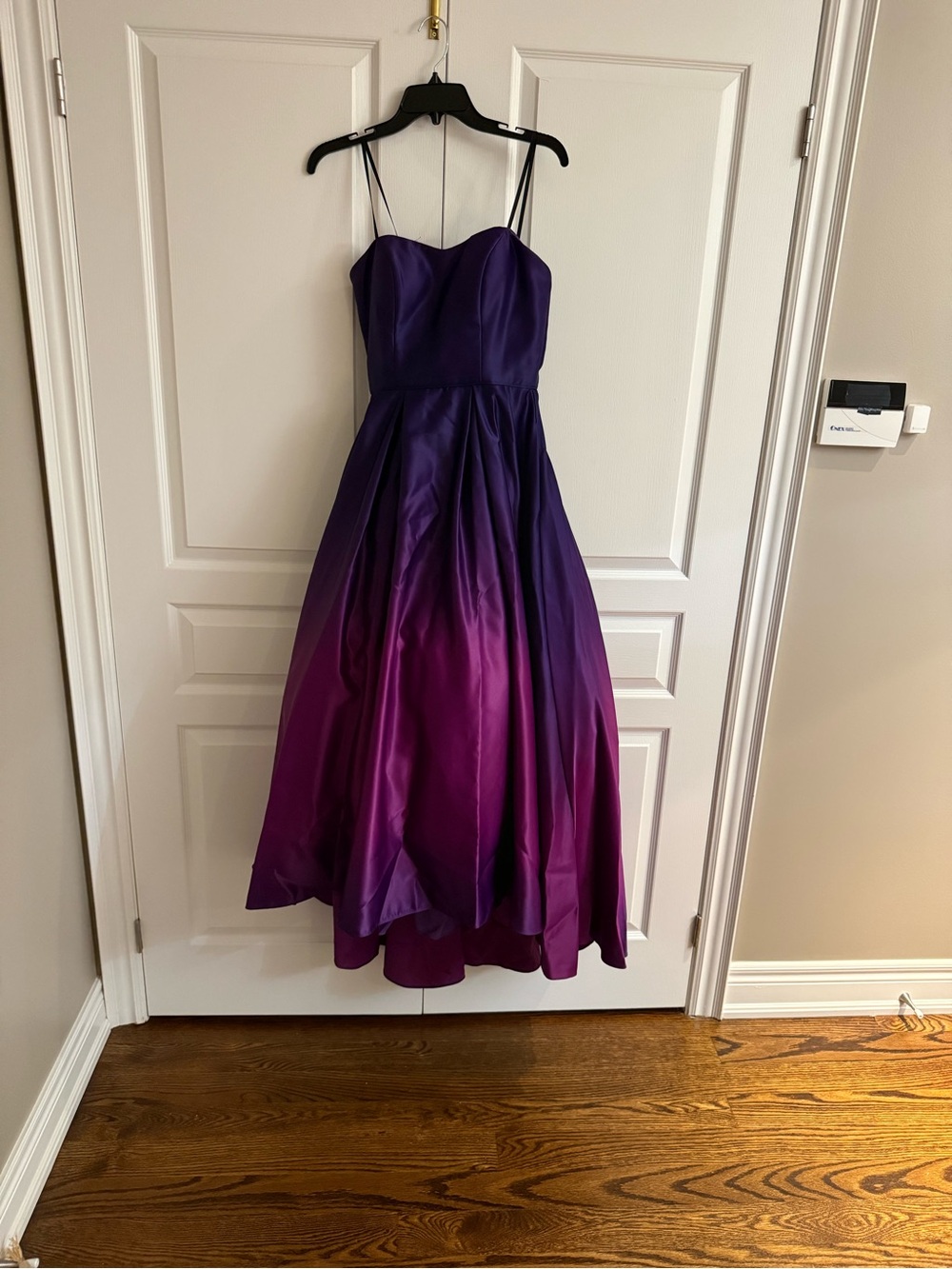 Aura Purple Satin Dress Top with Black Trim